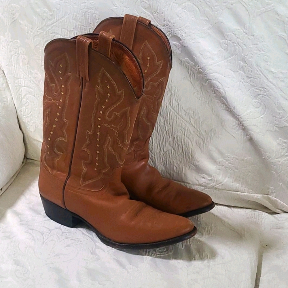 Justin leather cowboy boots